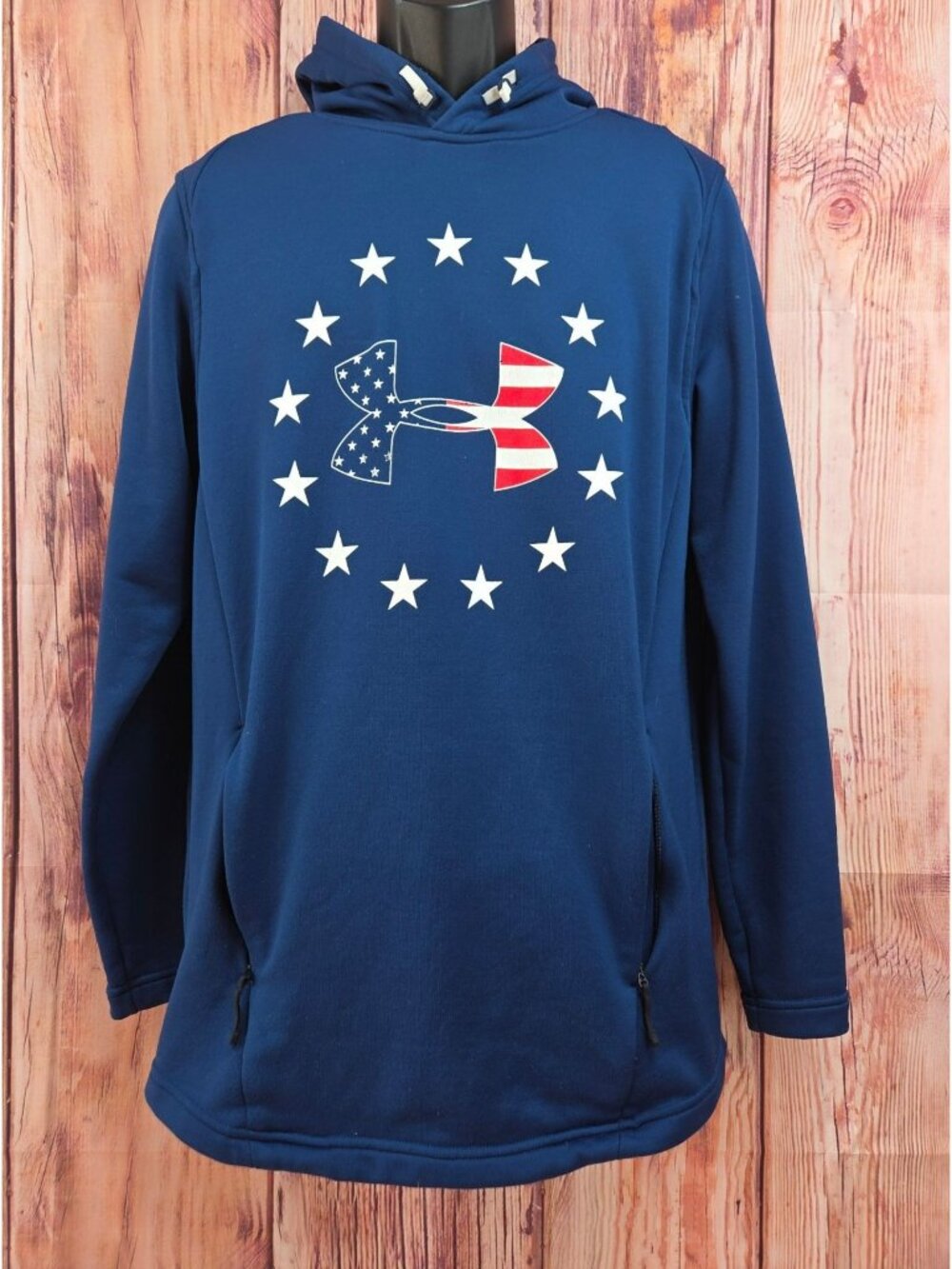 Under Armour Mens Fitted Blue Hoodie Size Medium